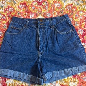Route 66 Blue Jean Shorts High-Waisted Cuffed